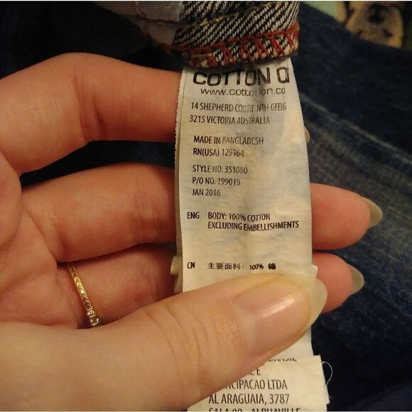 Cotton On Straight Leg Button Fly Distressed Jeans - Picture 5 of 6